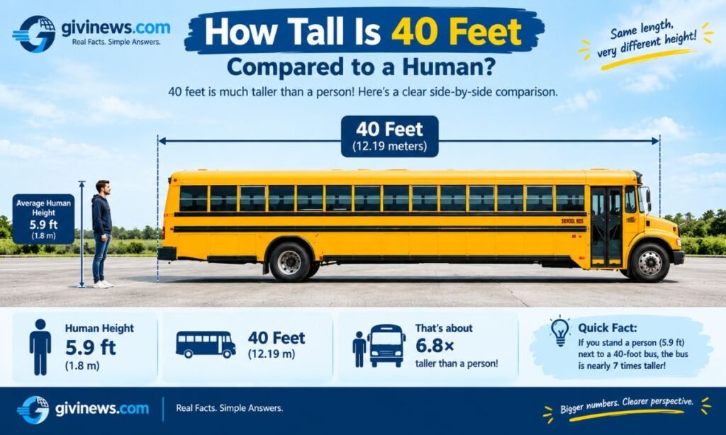 40 Feet Compared to Human