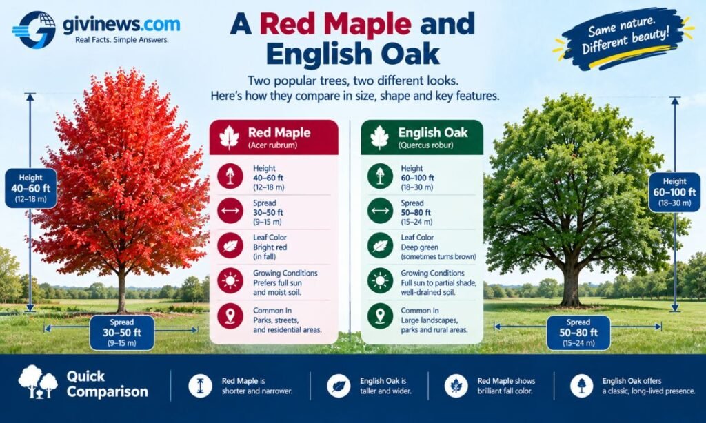 A Red Maple and English Oak