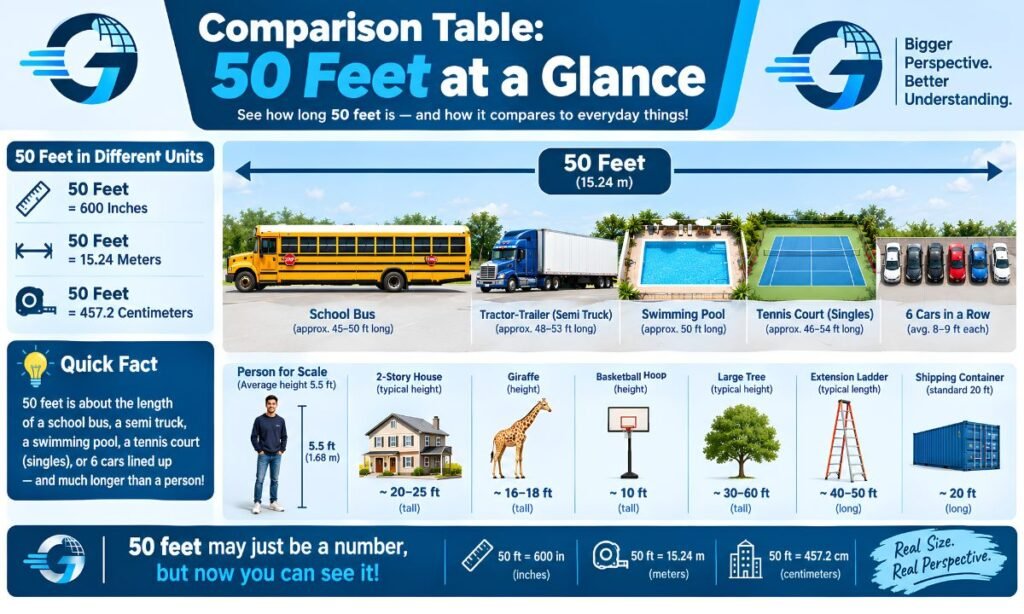 Comparison Table: 50 Feet at a Glance
