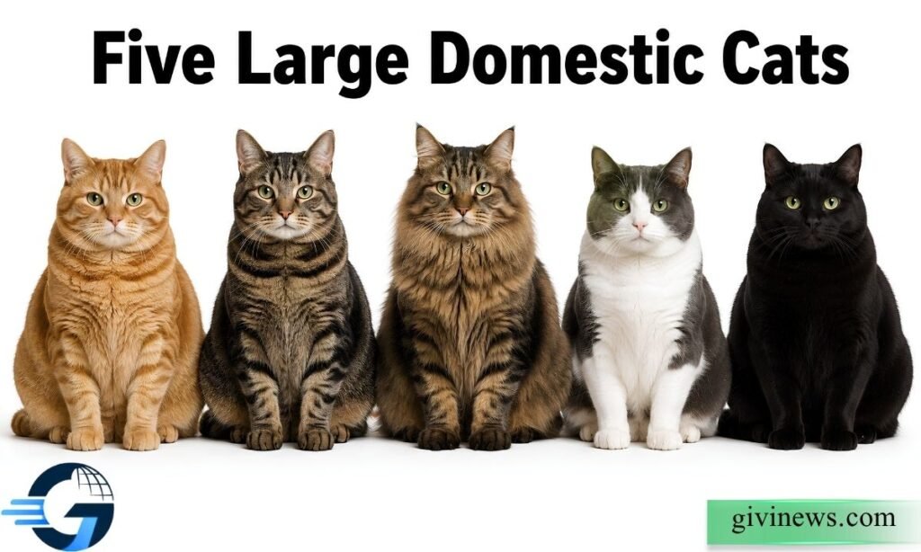 Five Large Domestic Cats