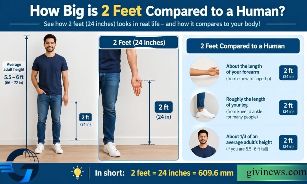 How Big is 2 feet compared to a Human