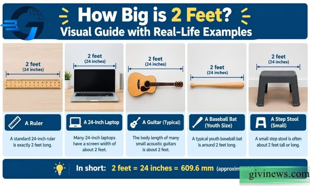 How big is 2 feet visually?