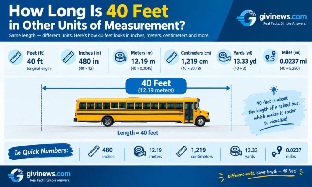 How Long Is 40 Feet in Other Units of Measurement?