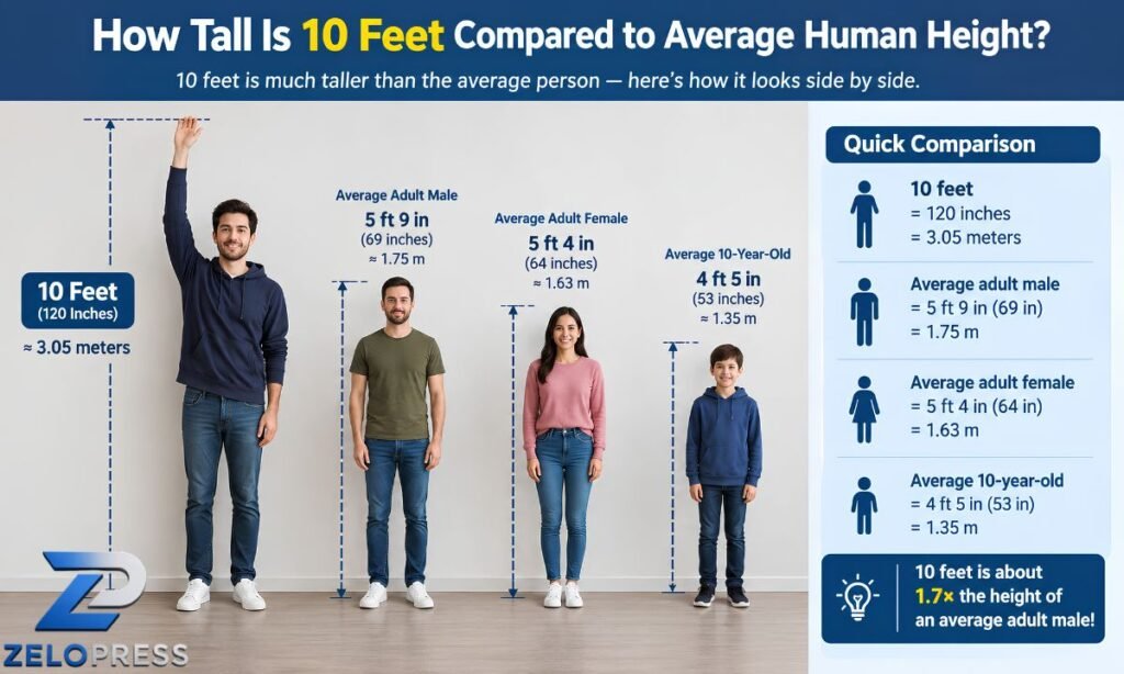 How Tall Is 10 Feet Compared to Average Human Height?