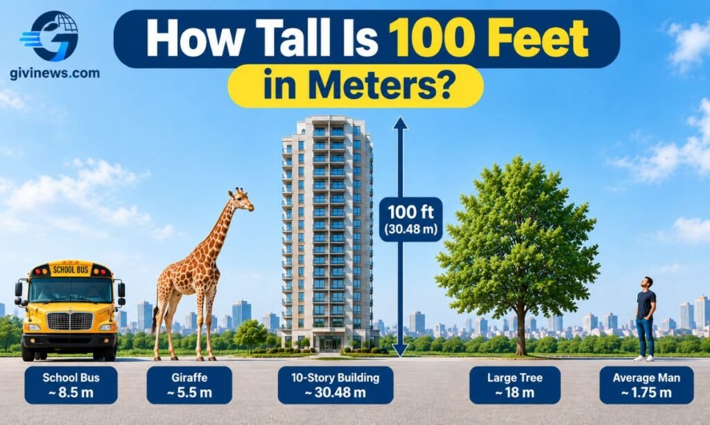 How Tall Is 100 Feet in Meters?