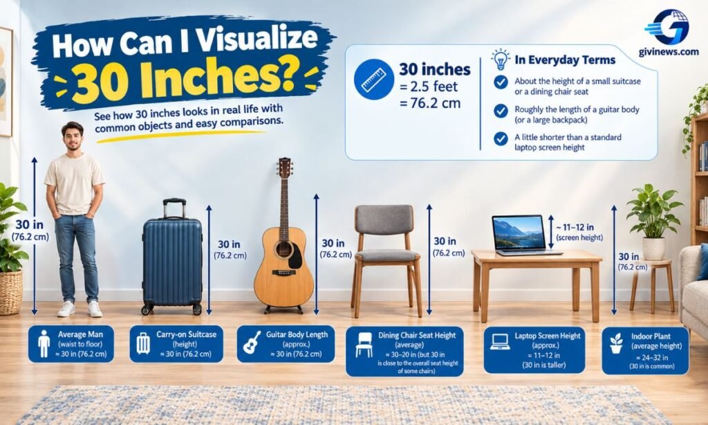 How can I visualize 30 inches?