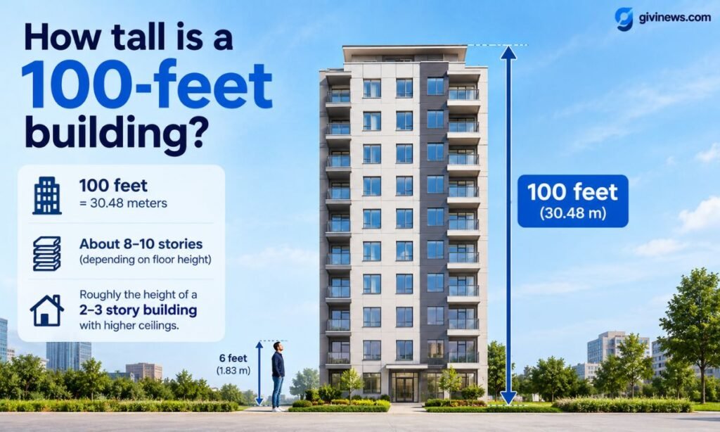 How tall is a 100-feet building?