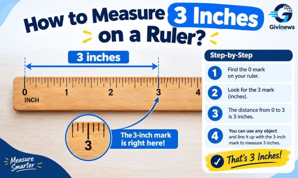 How to Measure 3 Inches on a Ruler?