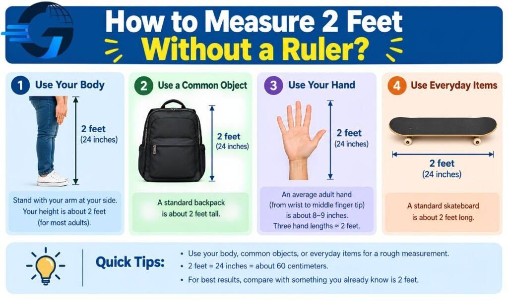How to measure 2 feet without a ruler?