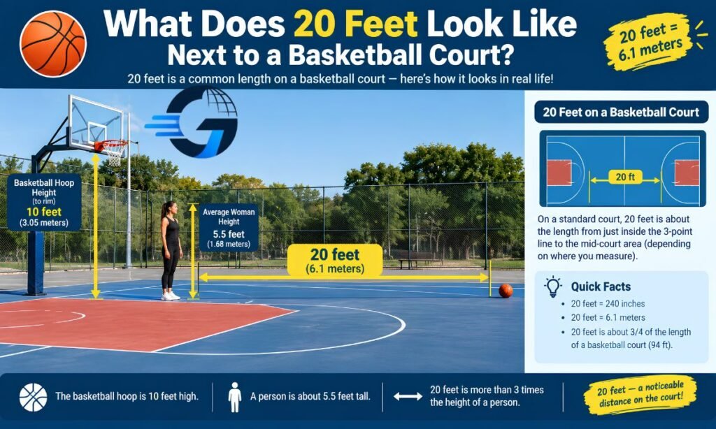 What Does 20 Feet Look Like Next to a Basketball Court?
