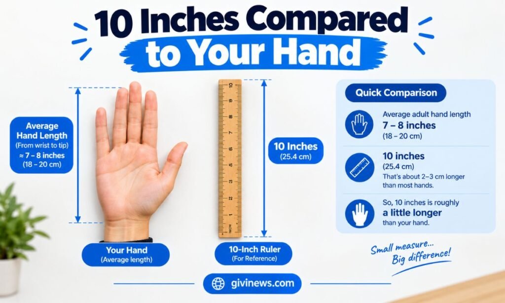 10 Inches Compared to Your Hand