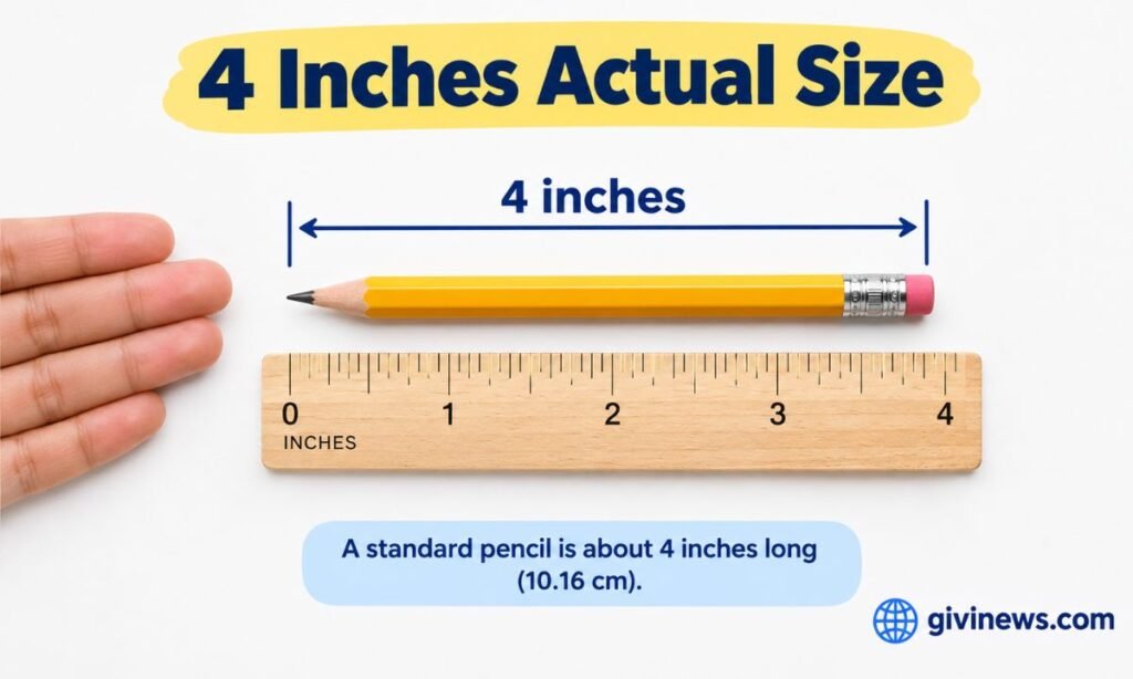 4 Inches Actual Size Image