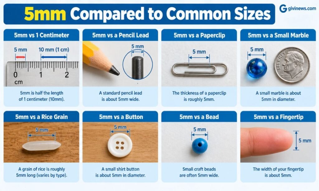 5mm Compared to Common Sizes