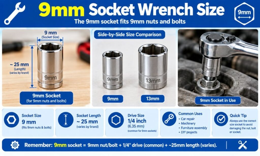 9mm Socket Wrench Size