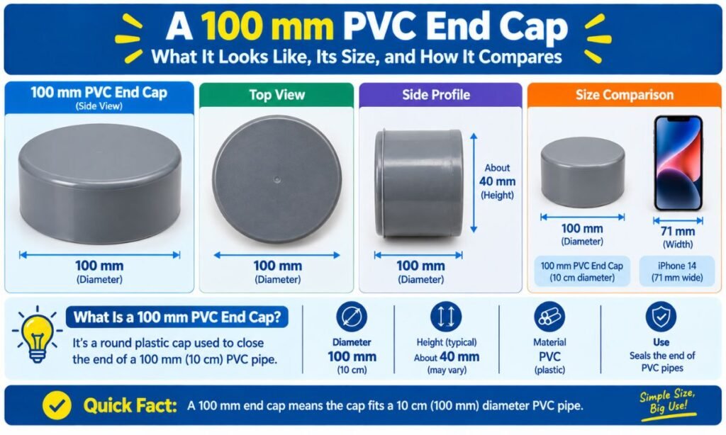 A 100 mm PVC End Cap
