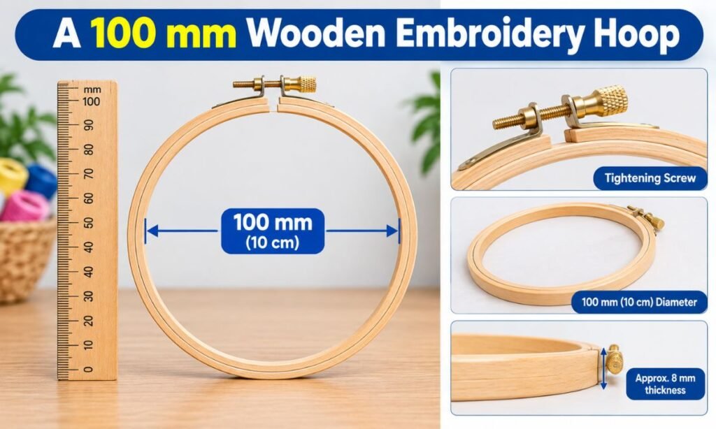  A 100 mm Wooden Embroidery Hoop