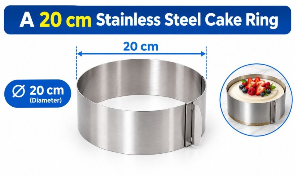A 20 cm Stainless Steel Cake Ring