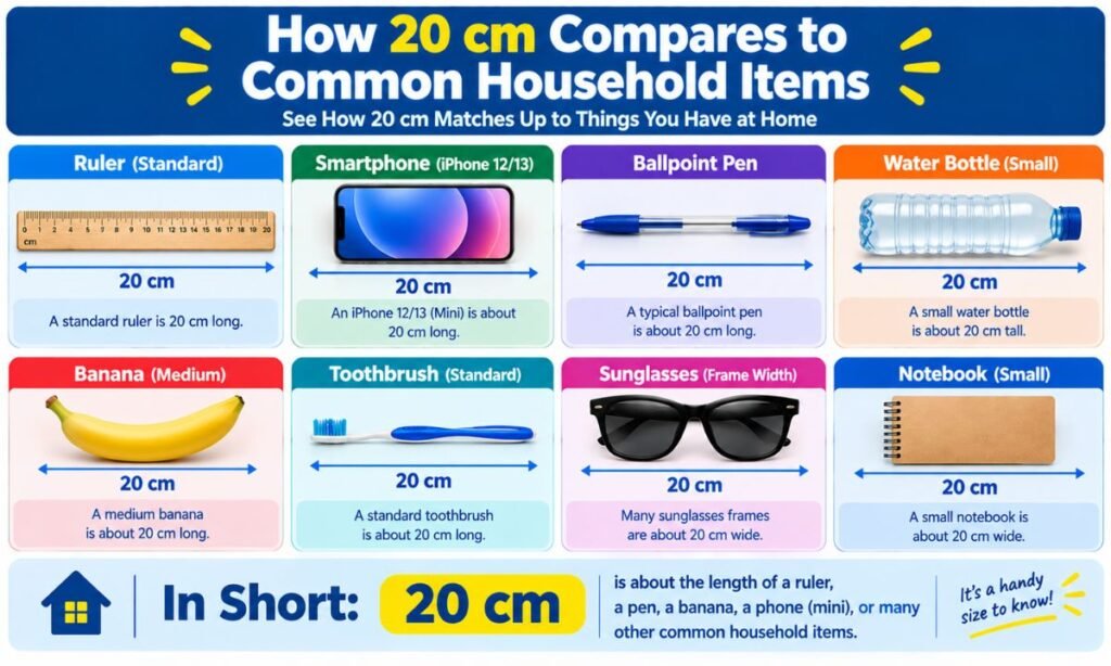 How 20 cm Compares to Common Household Items