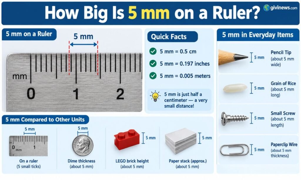 How Big Is 5 mm on a Ruler?