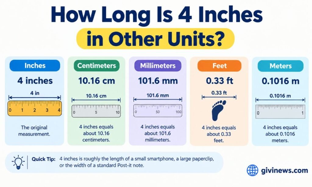 How Long Is 4 Inches in Other Units?