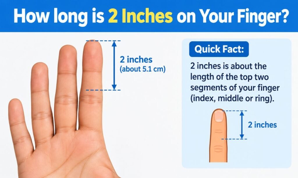 How long is 2 inches on your finger