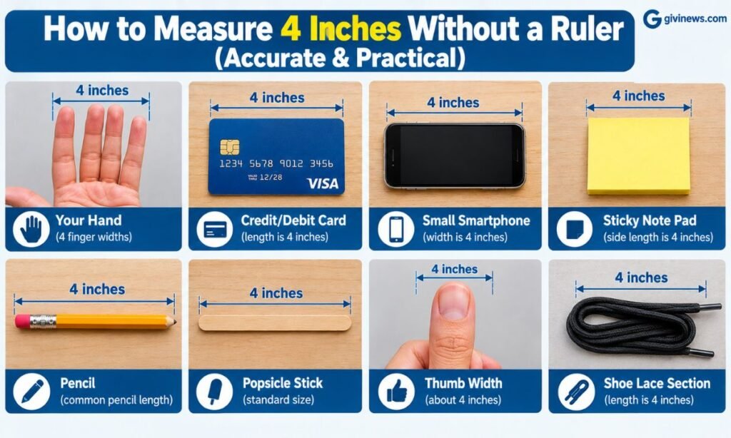How to Measure 4 Inches Without a Ruler