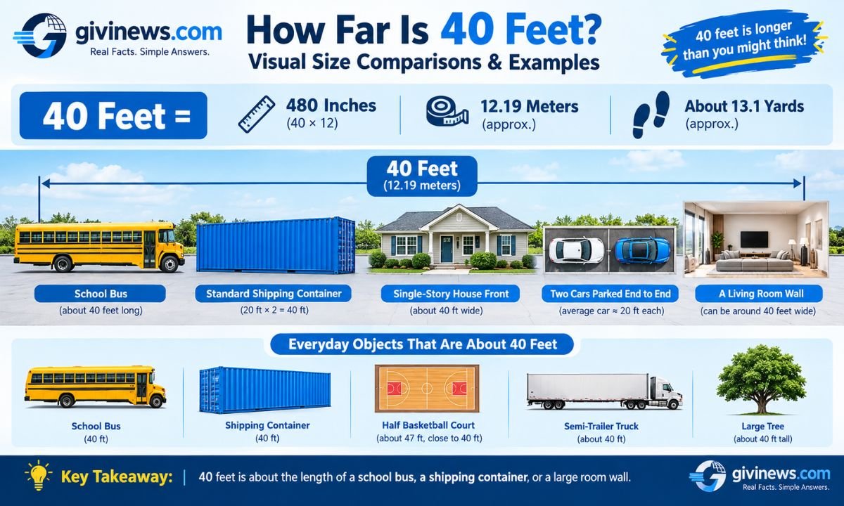 How Far Is 40 Feet? Visual Size Comparisons & Examples