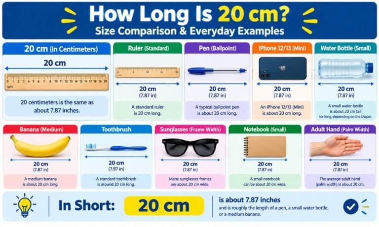 How Long Is 20 cm? Size Comparison & Everyday Examples