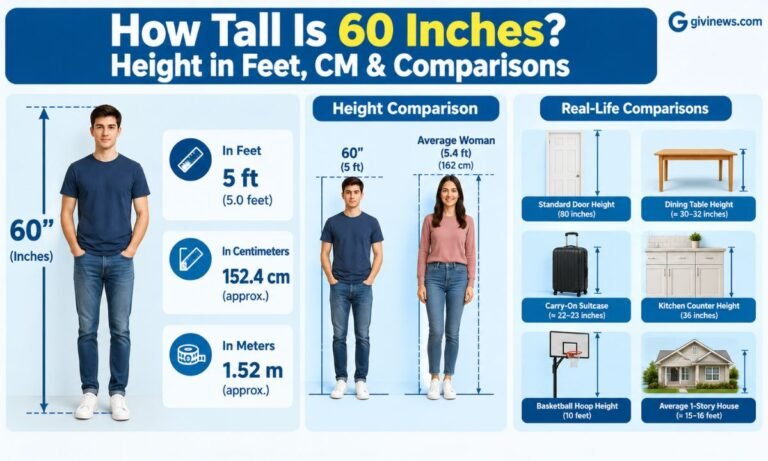 How Tall Is 60 Inches? Height in Feet, CM & Comparisons